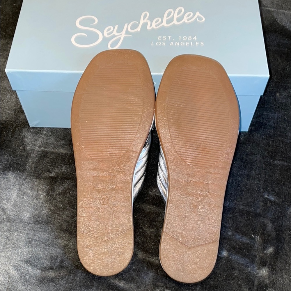 Seychelles Silver Mules with Elegant Metallic Finish - Picture 3 of 5